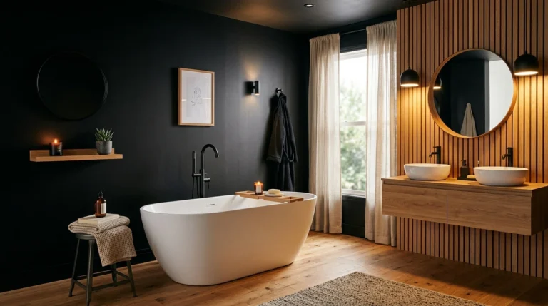 The Ultimate Guide To Pairing Black Accent Walls With Cozy Bathrooms