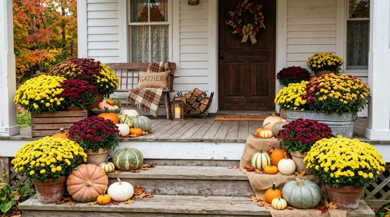 How To Style Mums And Pumpkins Together For The Perfect Front Porch