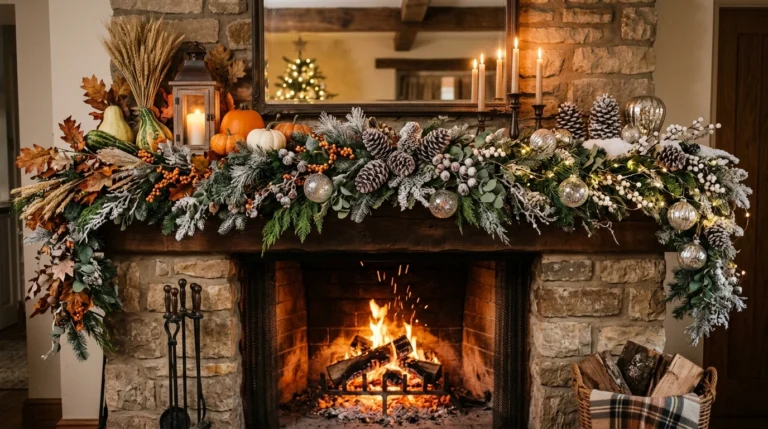 Warm Up Your Mantel From Fall Harvest To Winter Wonderland